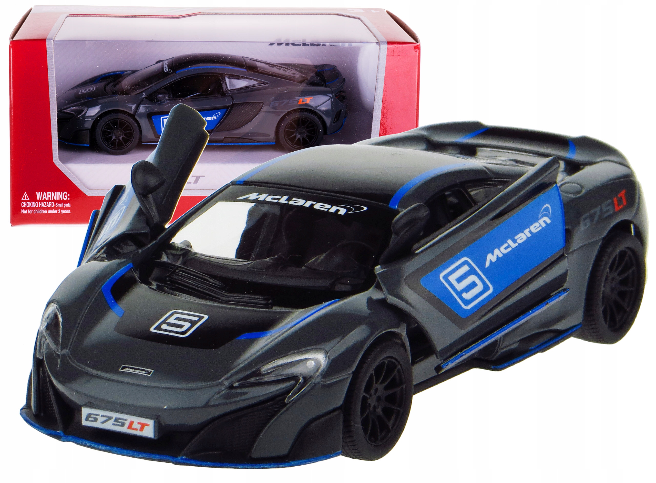 

Mclaren 675LT Model Metal Kinsmart 1:36 Box Szar