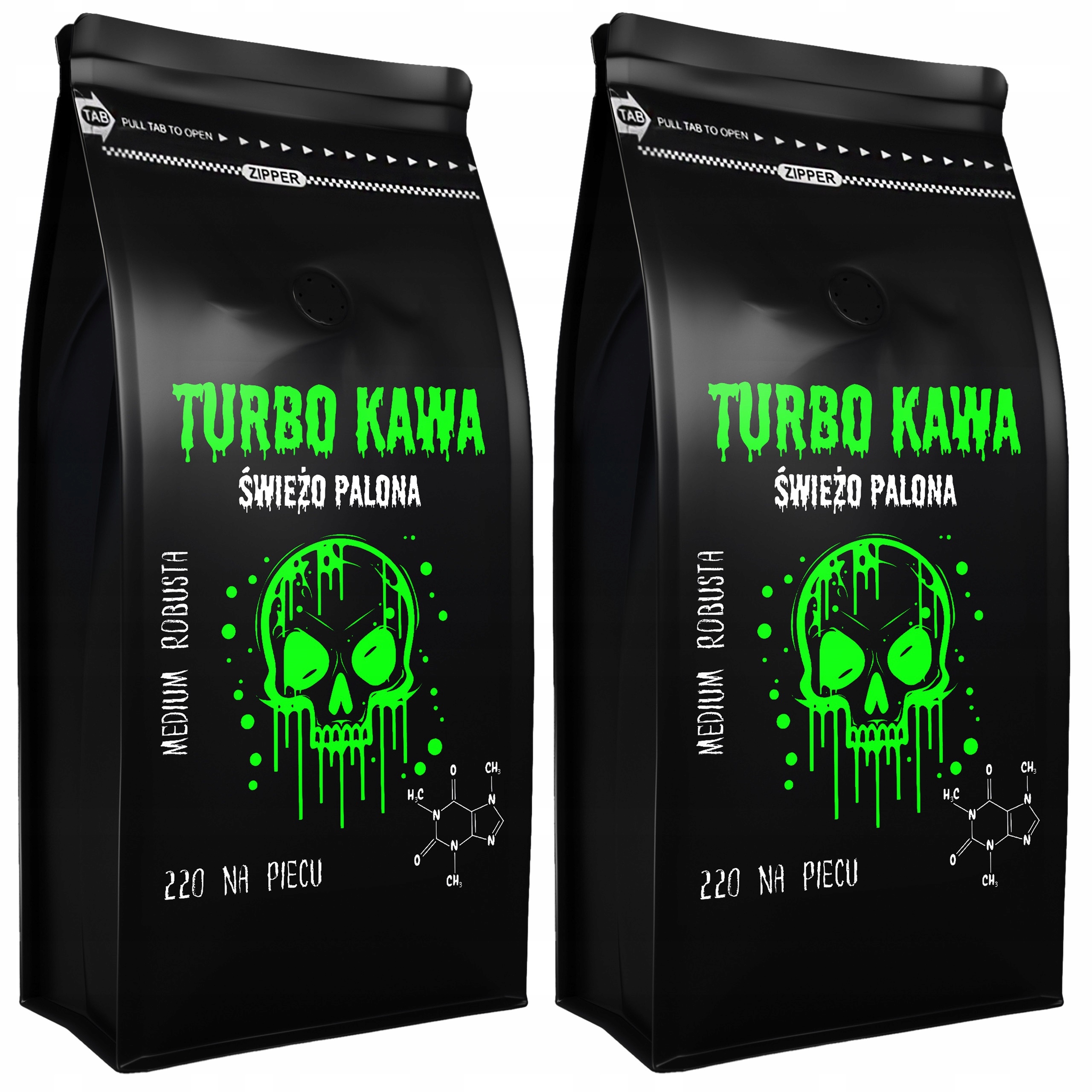 Levně Turbo Káva zrnková do kávovaru 2x1kg 100% Robusta 220 Na Peci