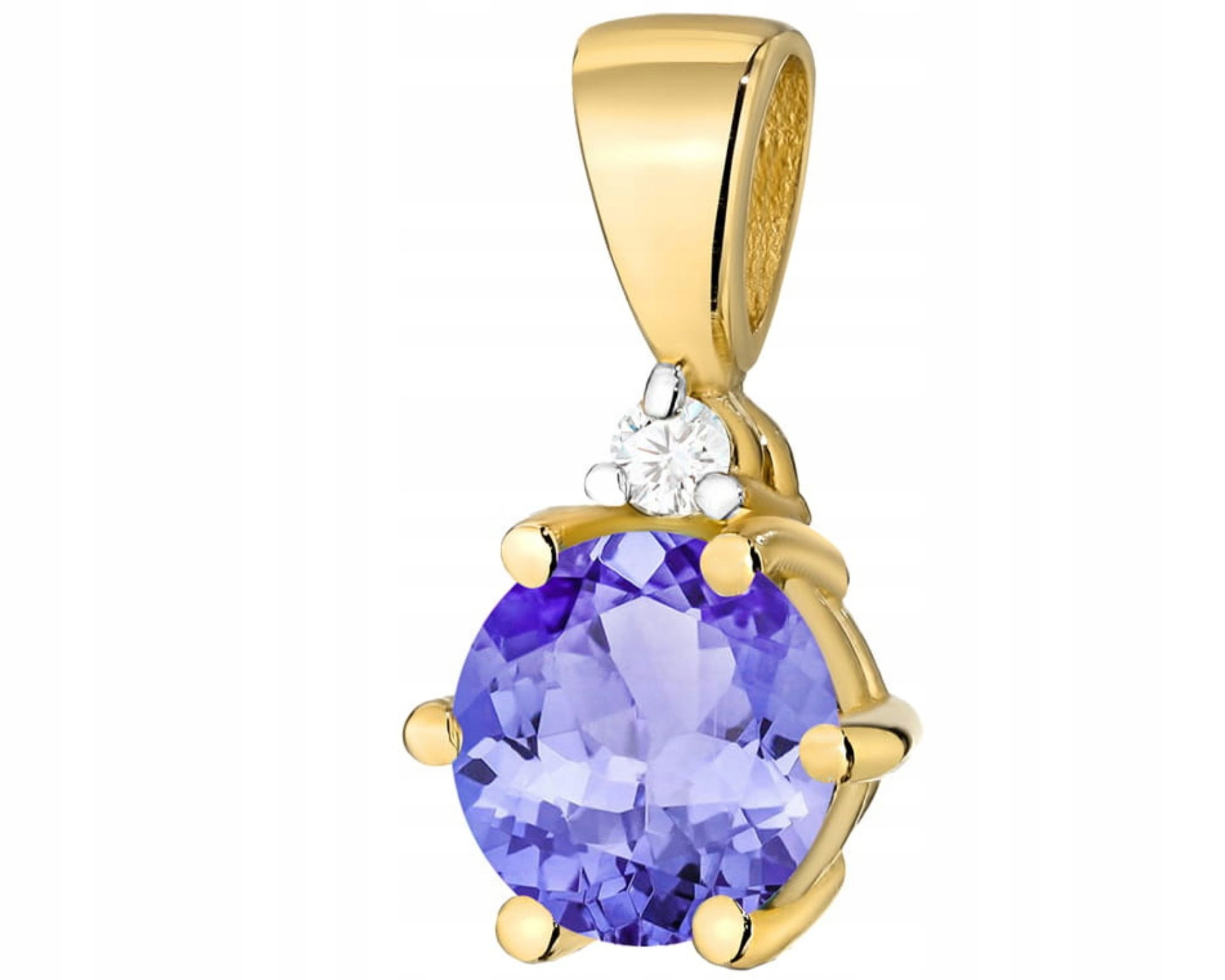 Zlatý Přívěsek S Přírodním Kamenem Tanzanit A Diamantem Jako Dárek 585