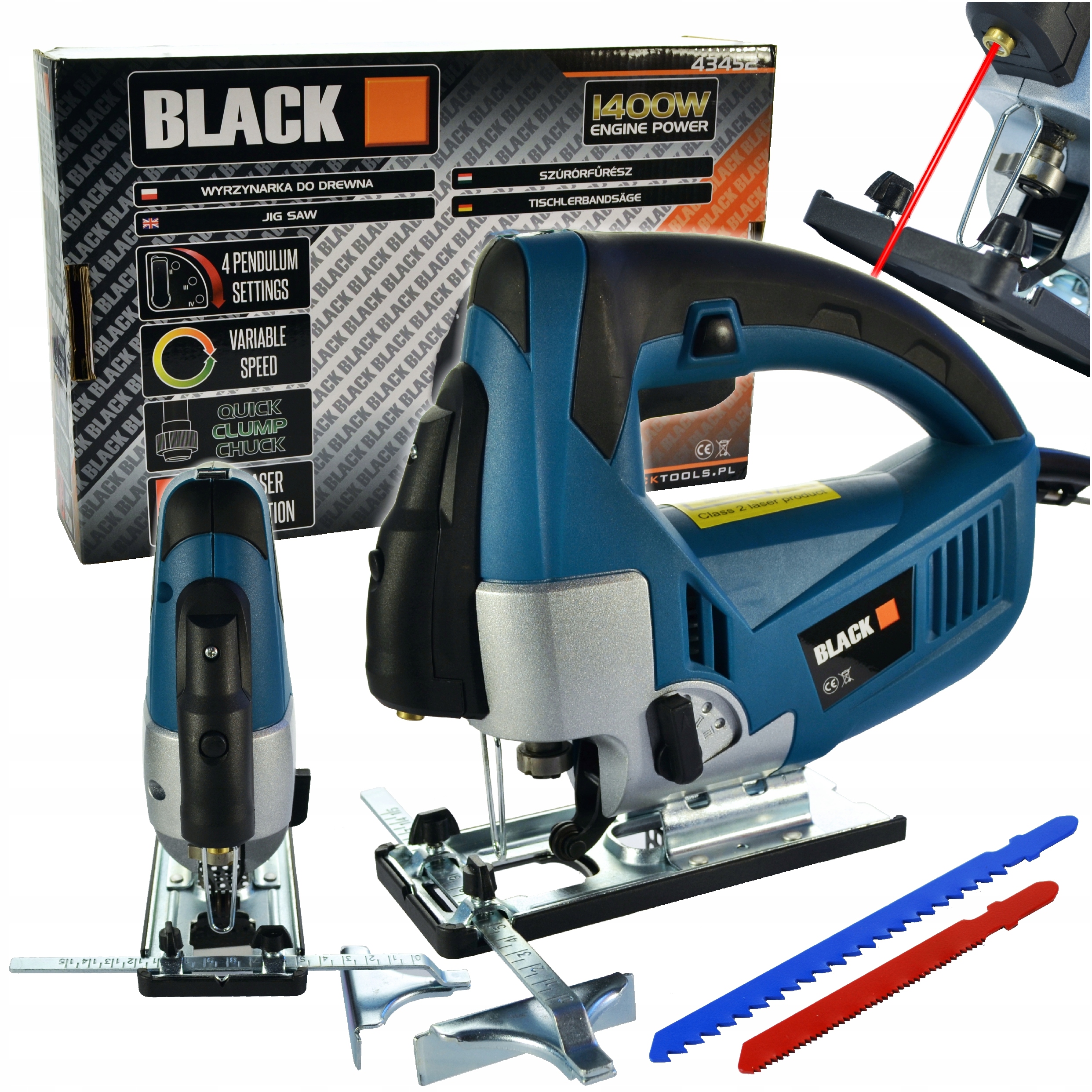 

Wyrzynarka Z Laserem 1400W 2 Brzeszczoty