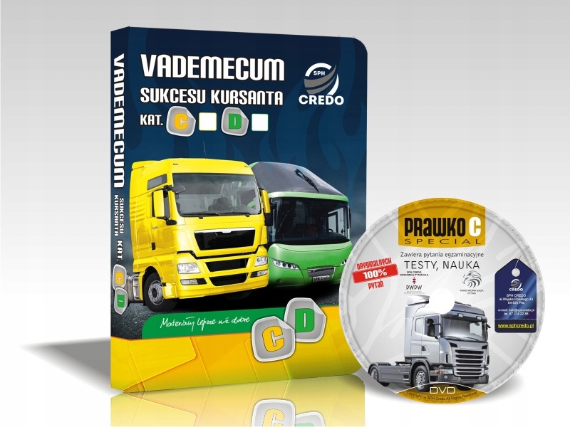 Podręcznik Vademecum kat CD + Testy Prawo Jazdy Egzamin + Nauka Credo 2024