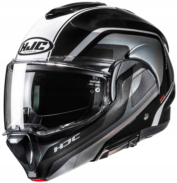 Hjc F100 Reff Black White Motocyklová Prilba S Čeľusťou M