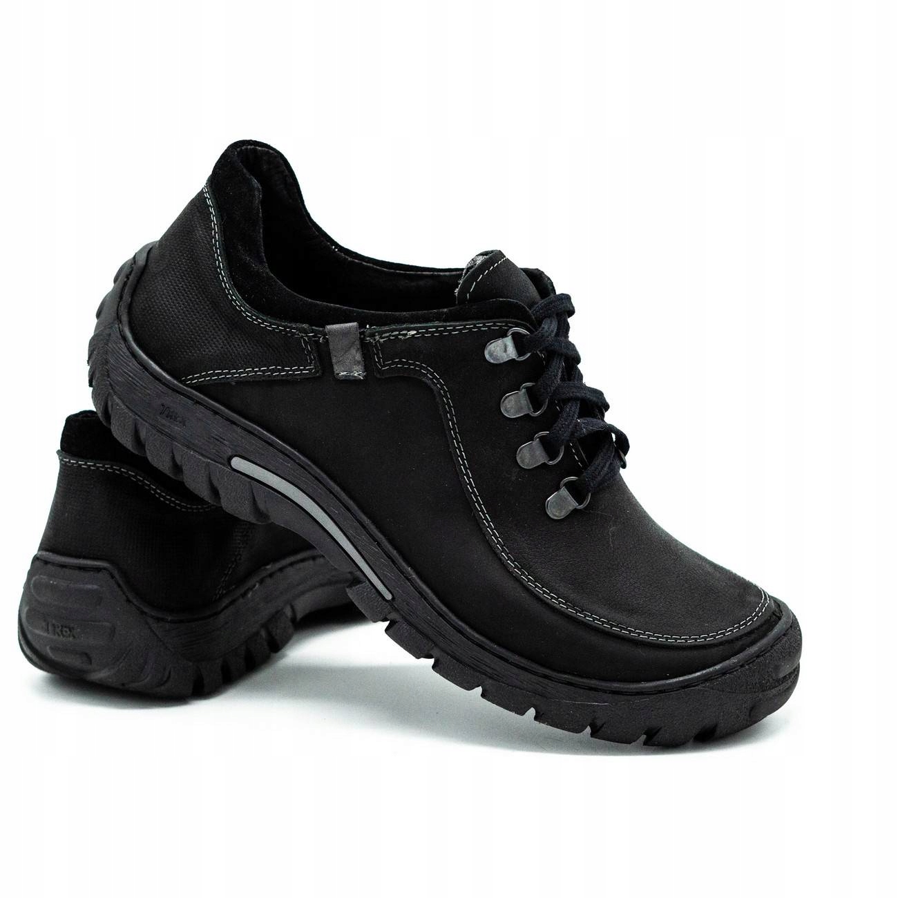 Buty męskie trekkingowe skóra 917K czarne 43 Rozmiar 43