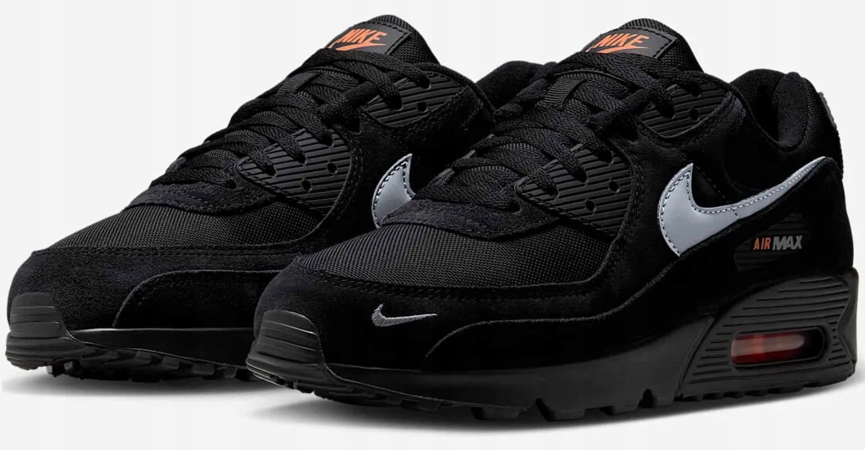 Nike Air Max 90 Black Total Orange Czarne Męskie Sportowe DO6706-010 42.5