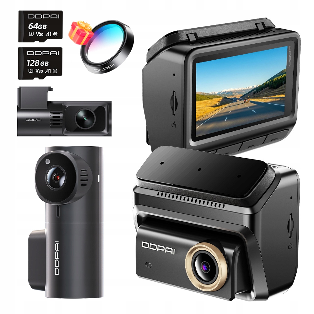 Kamera Ddpai Videorekordér Z90 Pro 4K Hdr Přední MINI3X Zadní Karta