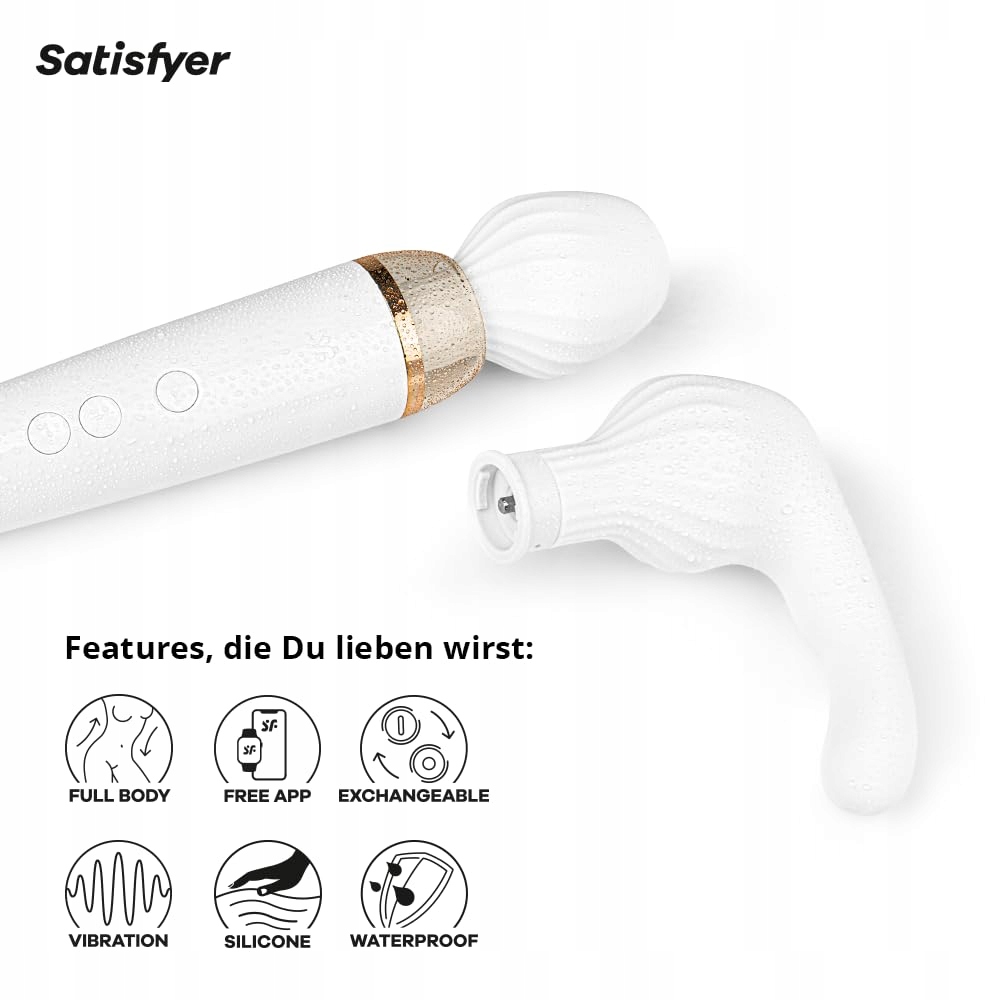 SATISFYER Double Wand-er XXL Masażer Dla Kobiet Wodoodporny Silikon — miniatura 4