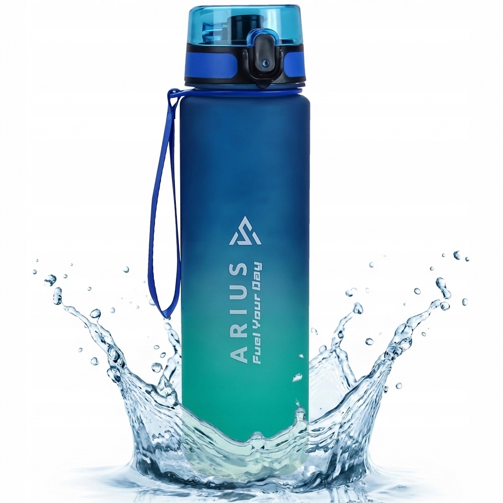 Bidon na Wodę 1L Arius Butelka Sportowa Bpa Free Szczelna z Ustnikiem