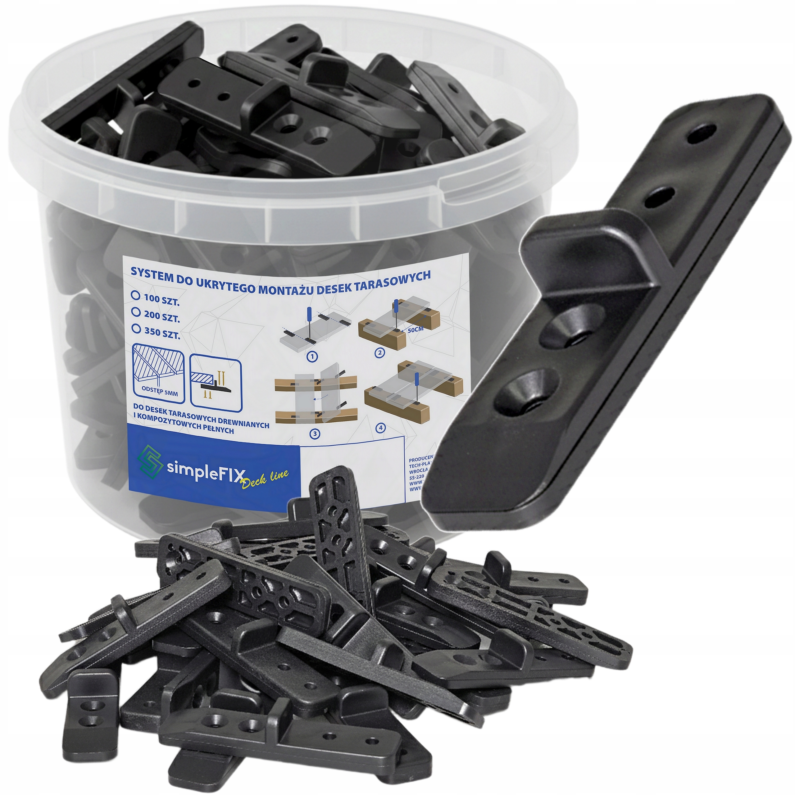 Podložky Pro Skrytou Montáž Terasových Prken 200KS Neviditelná Montáž Pl