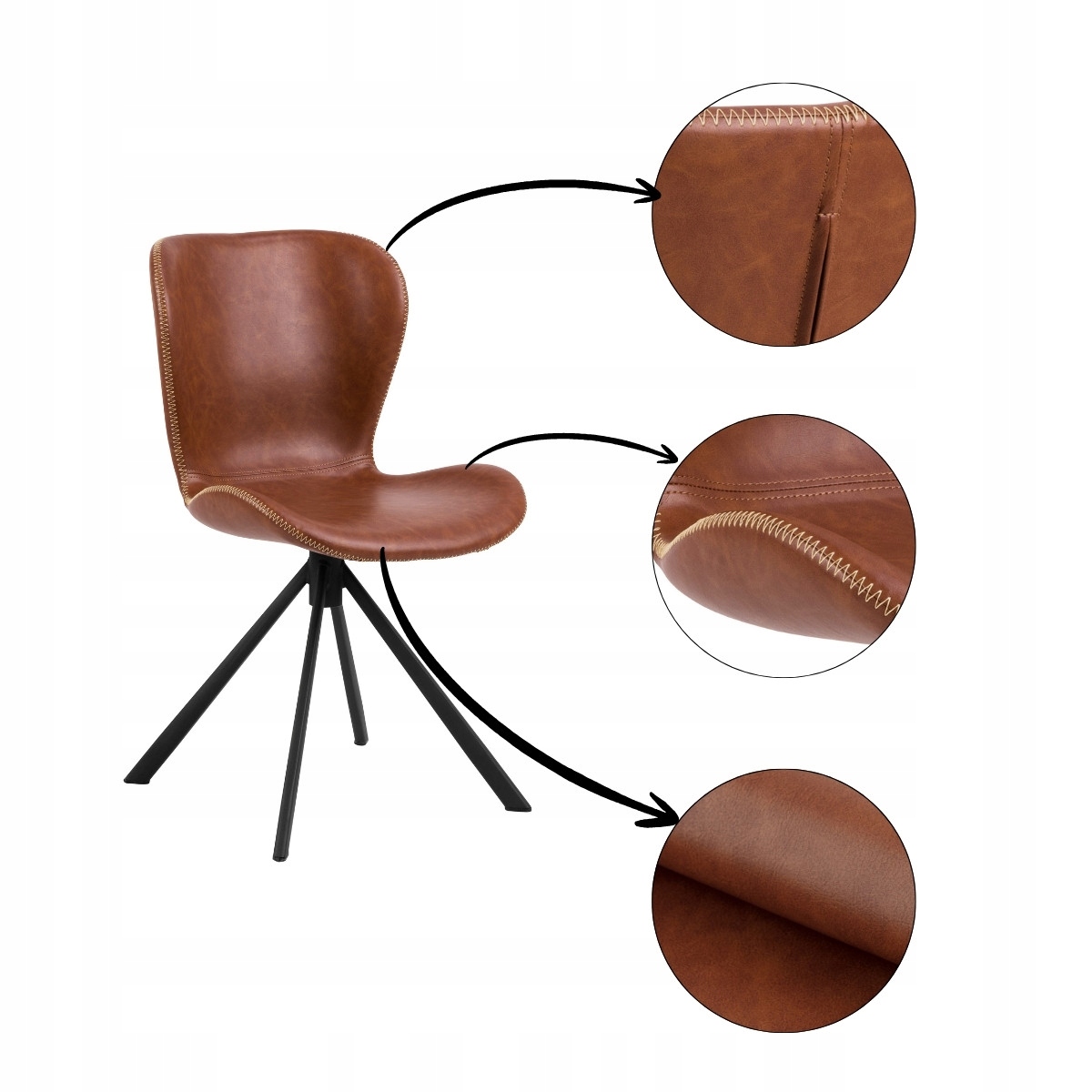 Pohodlné hnedé kreslo do jedálne a obývačky, čierne nohy z ocele