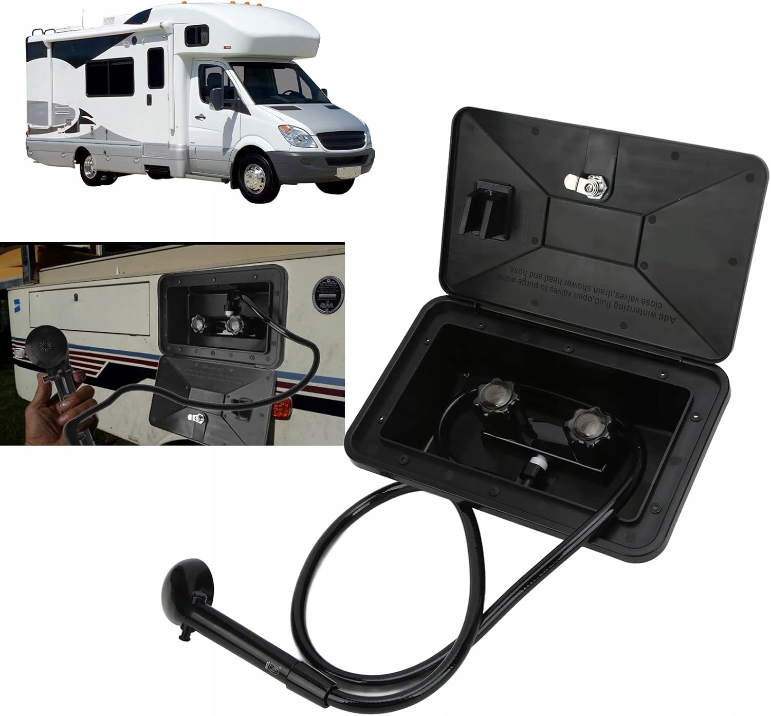 Sada venkovního sprchového koutu pro karavan Boat Marine se zámkem