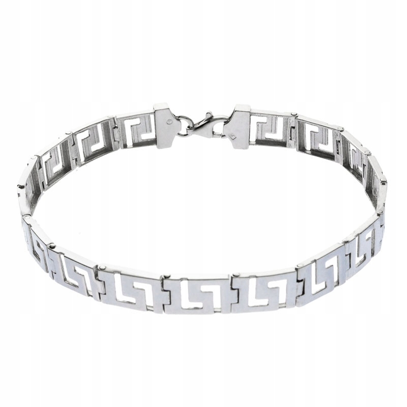 Elegantní Náramek S Řeckým Vzorem Stříbro 925 Leštěný
