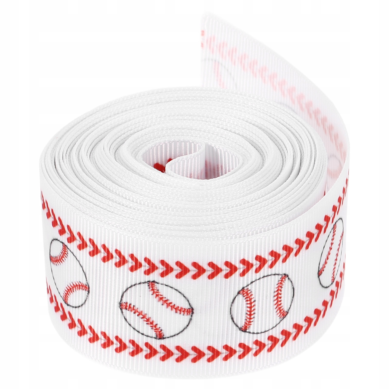 Taśma Dekoracyjna Do Prezentów Baseball Biała Z Tkaniny