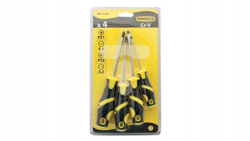 

Komplet wkrętaków 2x Pz, 2x płaski /4 szt/ MN-11-0