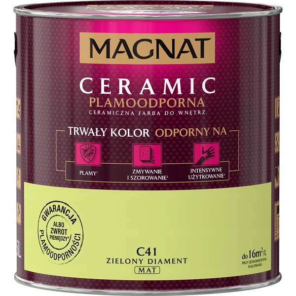 Magnat Ceramic Farba Ceramiczna Do Wnętrz Zielony Diament C41 2,5L