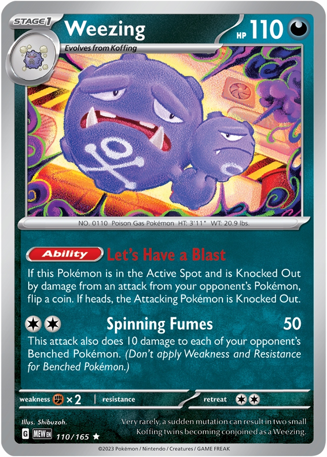 ORYGINALNA KARTA POKEMON Weezing (MEW 110)