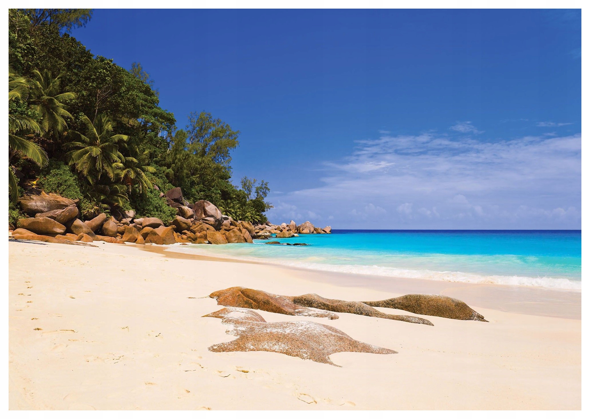 Fototapeta Bílá pláž tyrkysové vlny a modrá laguna 312x219 lepidlo