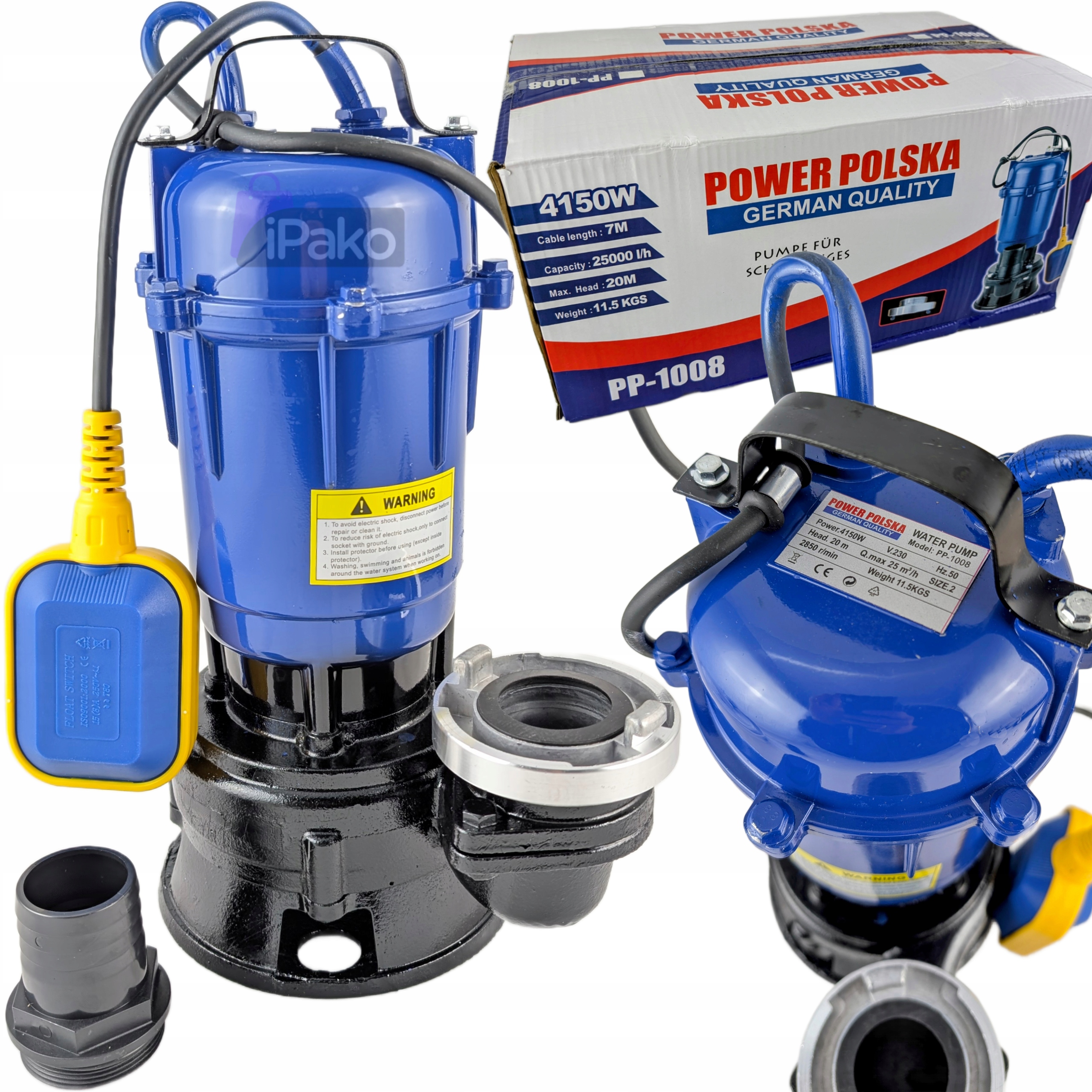 Pompa Z Pływakiem Do Wody Brudnej Szamba Z Rozdrabniaczem Fastfix Na Wąż 2"