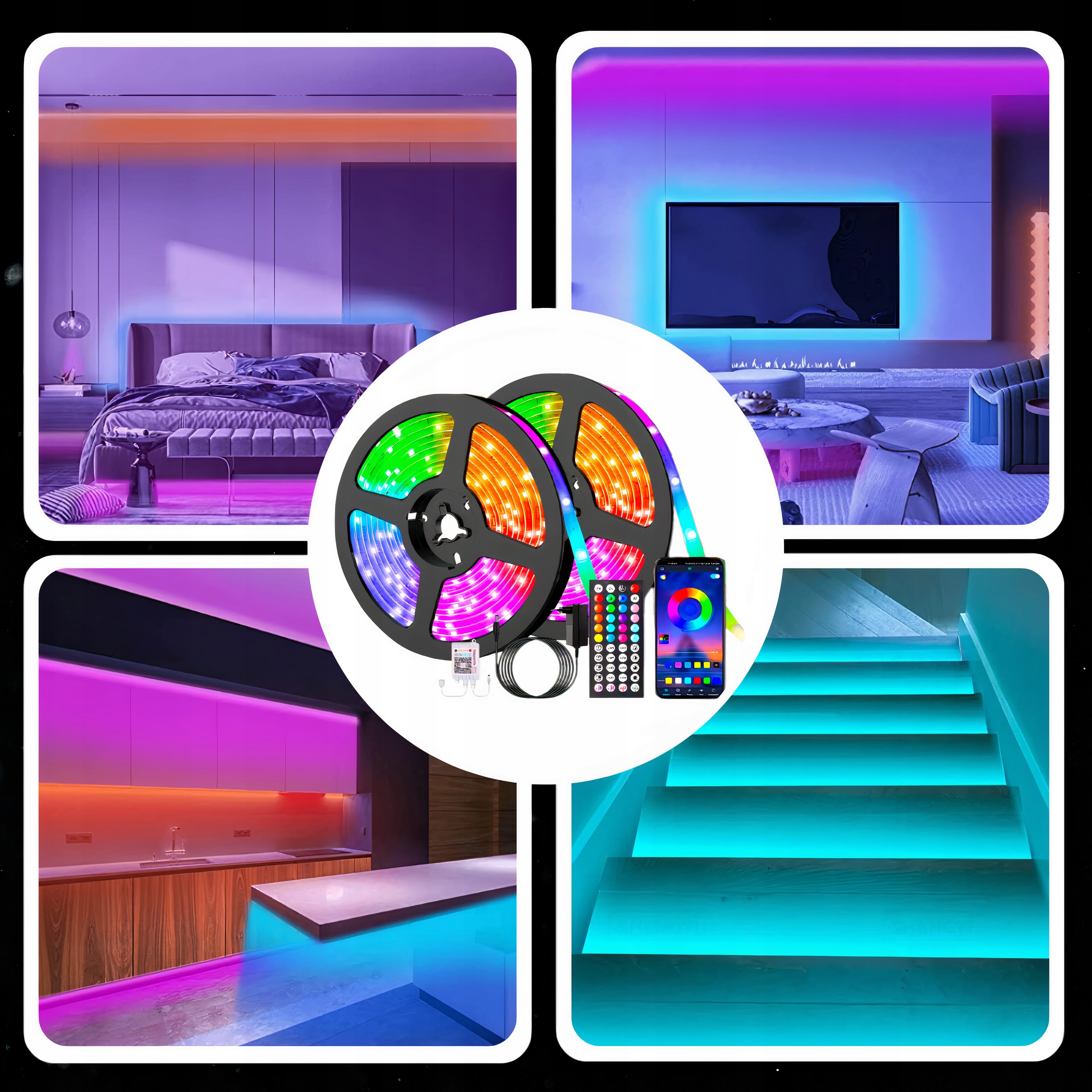 TAŚMA LED RGB KOLOROWA 5M BLUETOOTH PASEK STEROWANIE MUZYKĄ APLIKACJA PILOT Marka inna