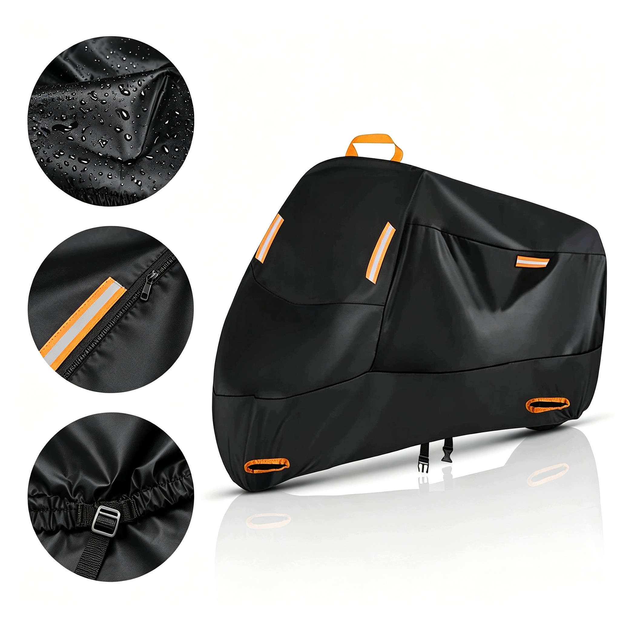 Pokrowiec na motocykl 210D 4XL 295*140*110cm czarny