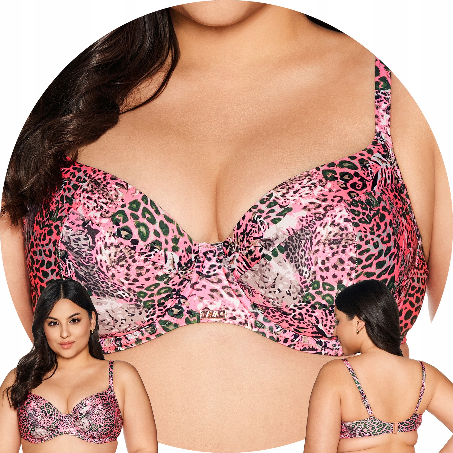 Ava SK-216 pink Plavkový kostým růžová podprsenka 105C Vyztužená