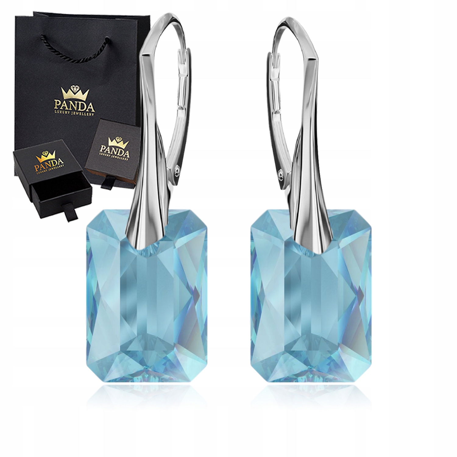 Stříbrné Náušnice pro ženu Krystaly 925 Dárek na Valentýna Vánoce