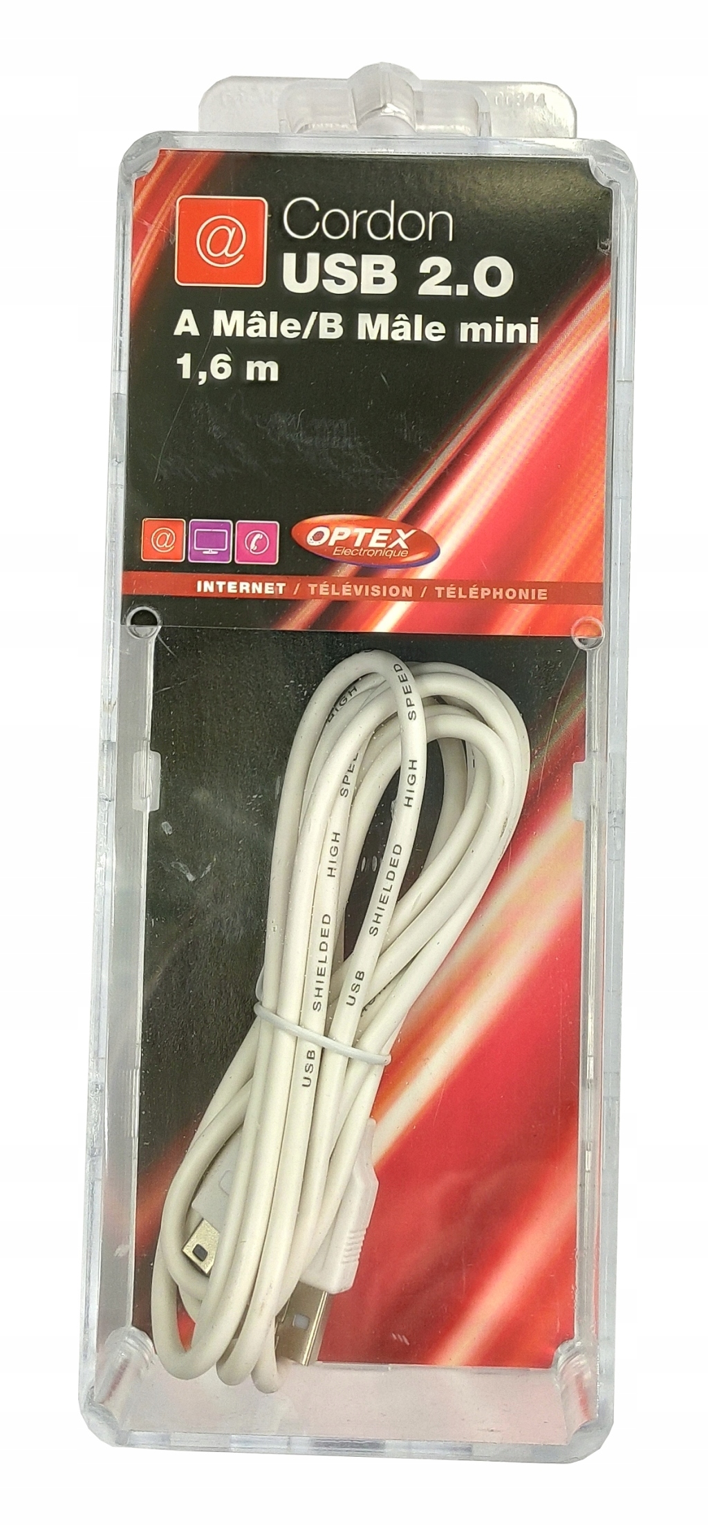 Przewód Kabel USB 2.0 USB- Mini USB Optex 1,6 m #Ł Marka Optex