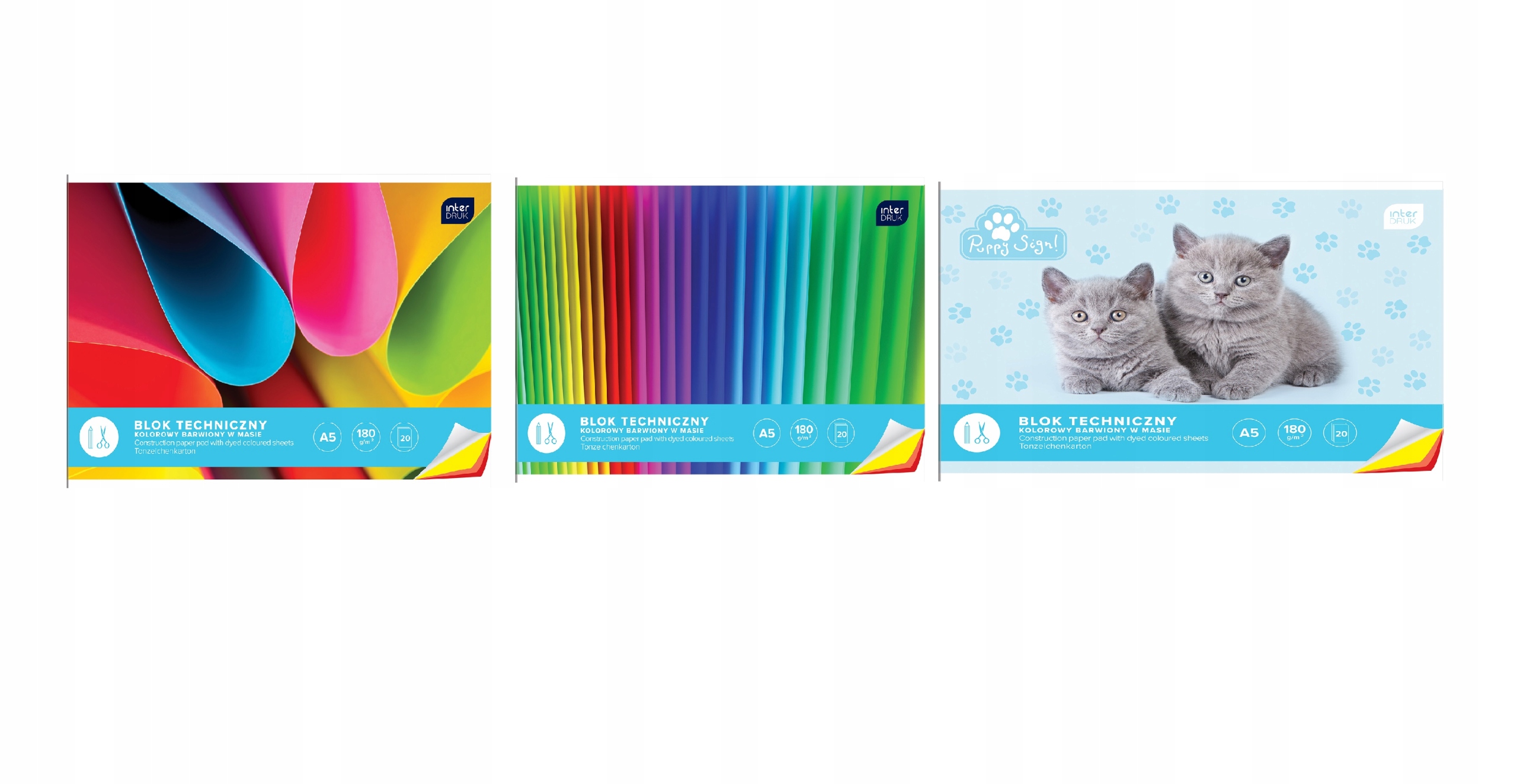 Blok techniczny A5 kolorowy BARWIONY W MASIE INTER EAN (GTIN) 5902277215932