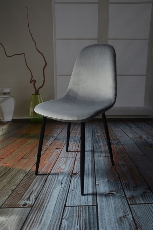 Krzesło Dankor Design dsw welur c.szary czarne Szerokość mebla 44 cm