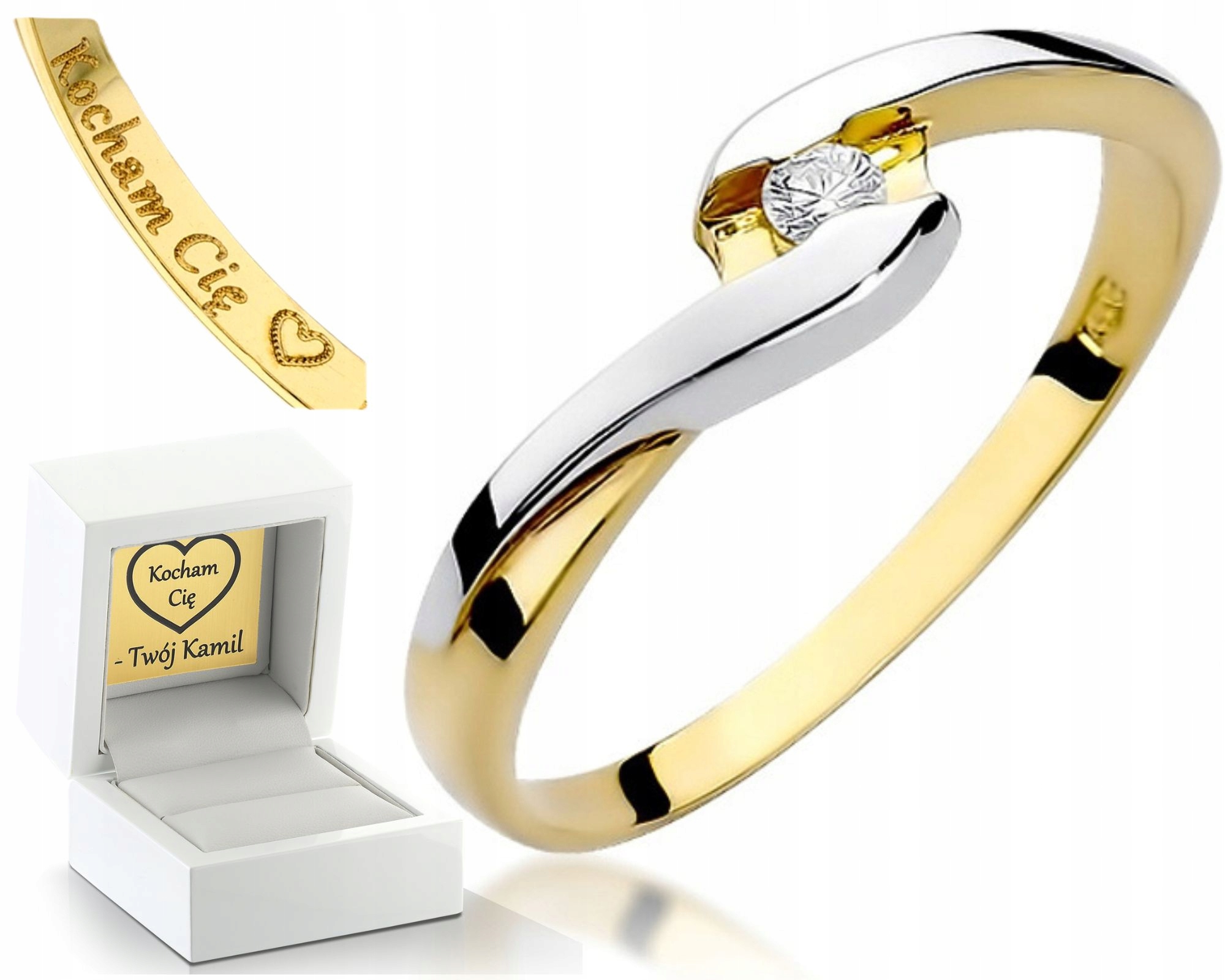 Zlatý Prstýnek Briliant Gravírování Bonus 585