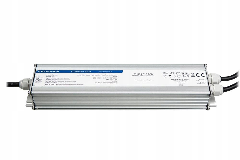 Bergmen Storm Slim 300W 24V hermetický led zdroj IP68