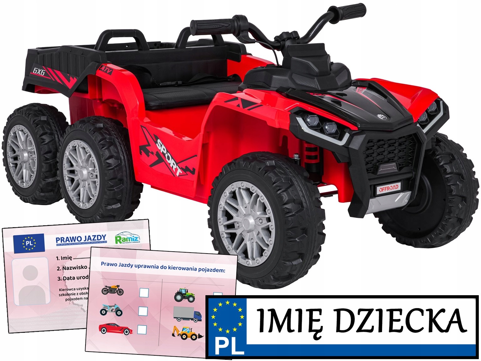 Sport Tx Atv pojazd na akumulator dla dzieci auto Duży Bagażnik tablica