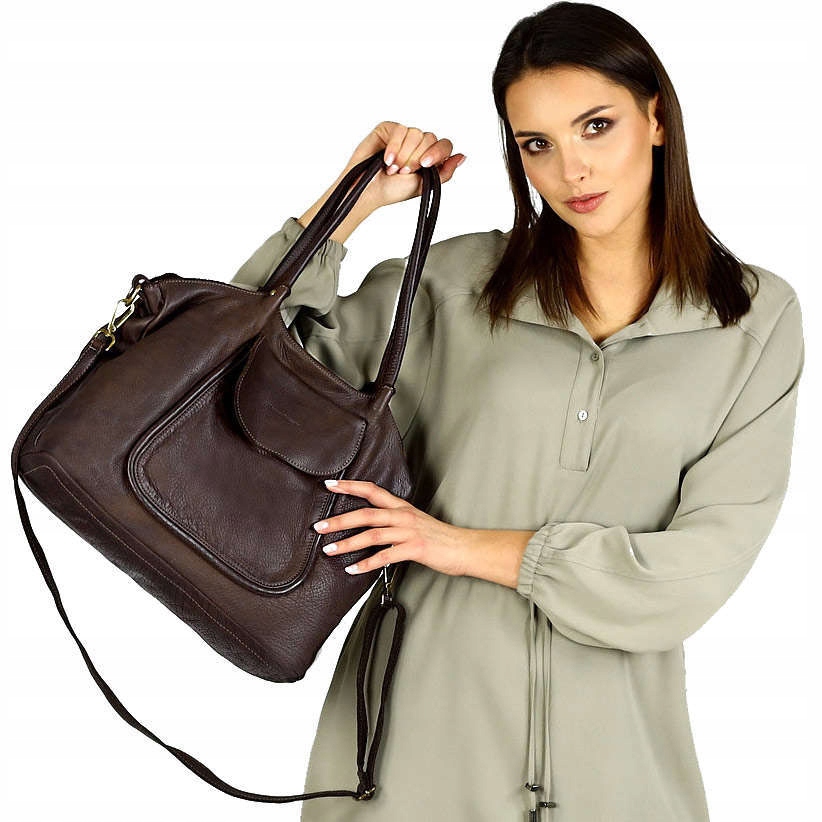 Duża torebka damska SHOPPER skórzana Marco Mazzini