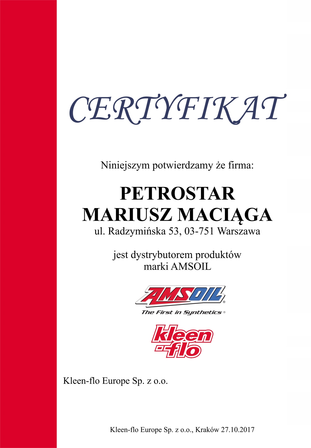 AMSOIL SIGNATURE SERIES 5W30 (ASL) 3.78L Rodzaj syntetyczne