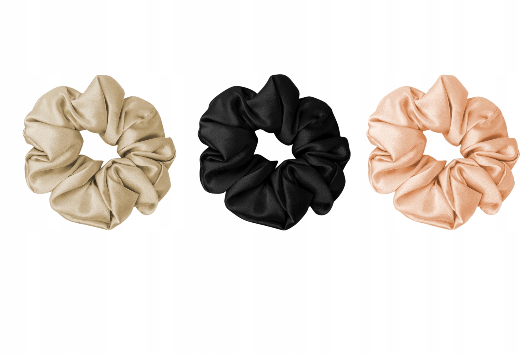 3x 100% hedvábná gumička Malbery na vlasy Frotka Set Gumek Mix Bbs