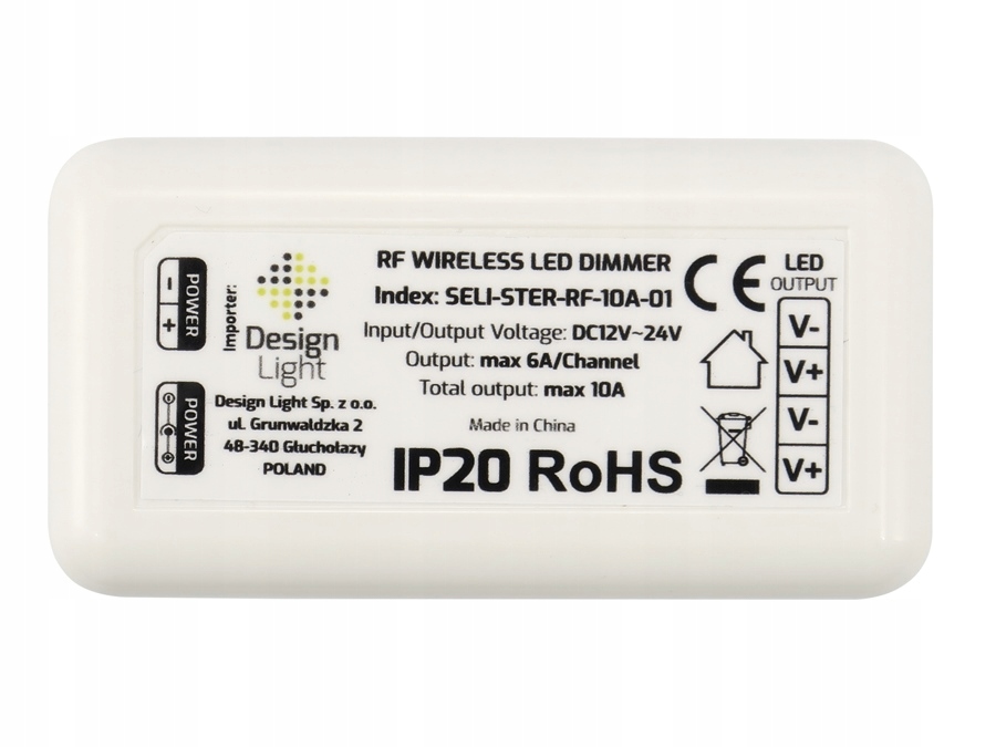 WYŁĄCZNIK WŁĄCZNIK ŚCIEMNIACZ ZDALNY RADIO DO LED Typ pilot