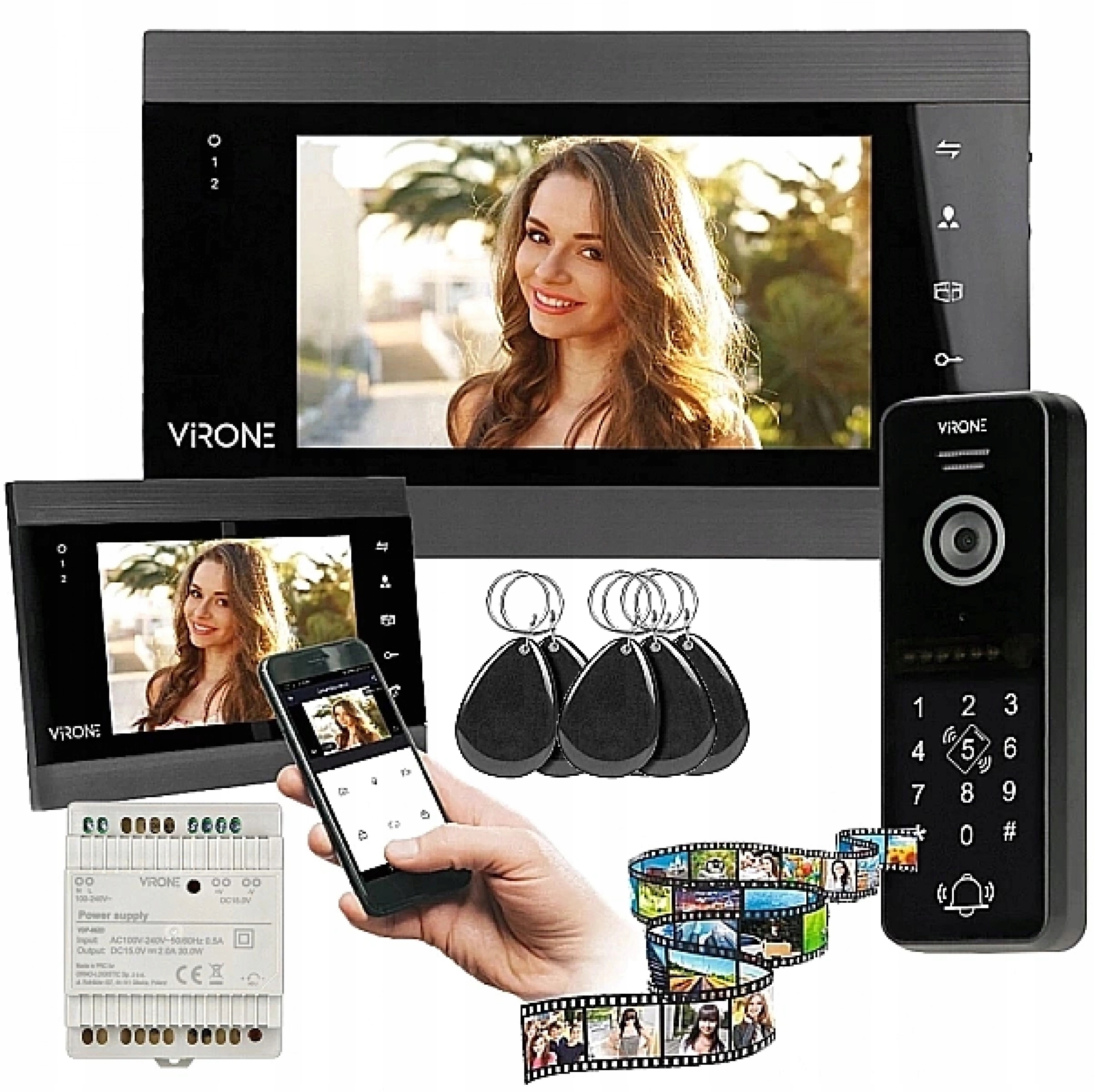 

Wideodomofon Domofon WiFi Tuya Full Hd Breloki Kod