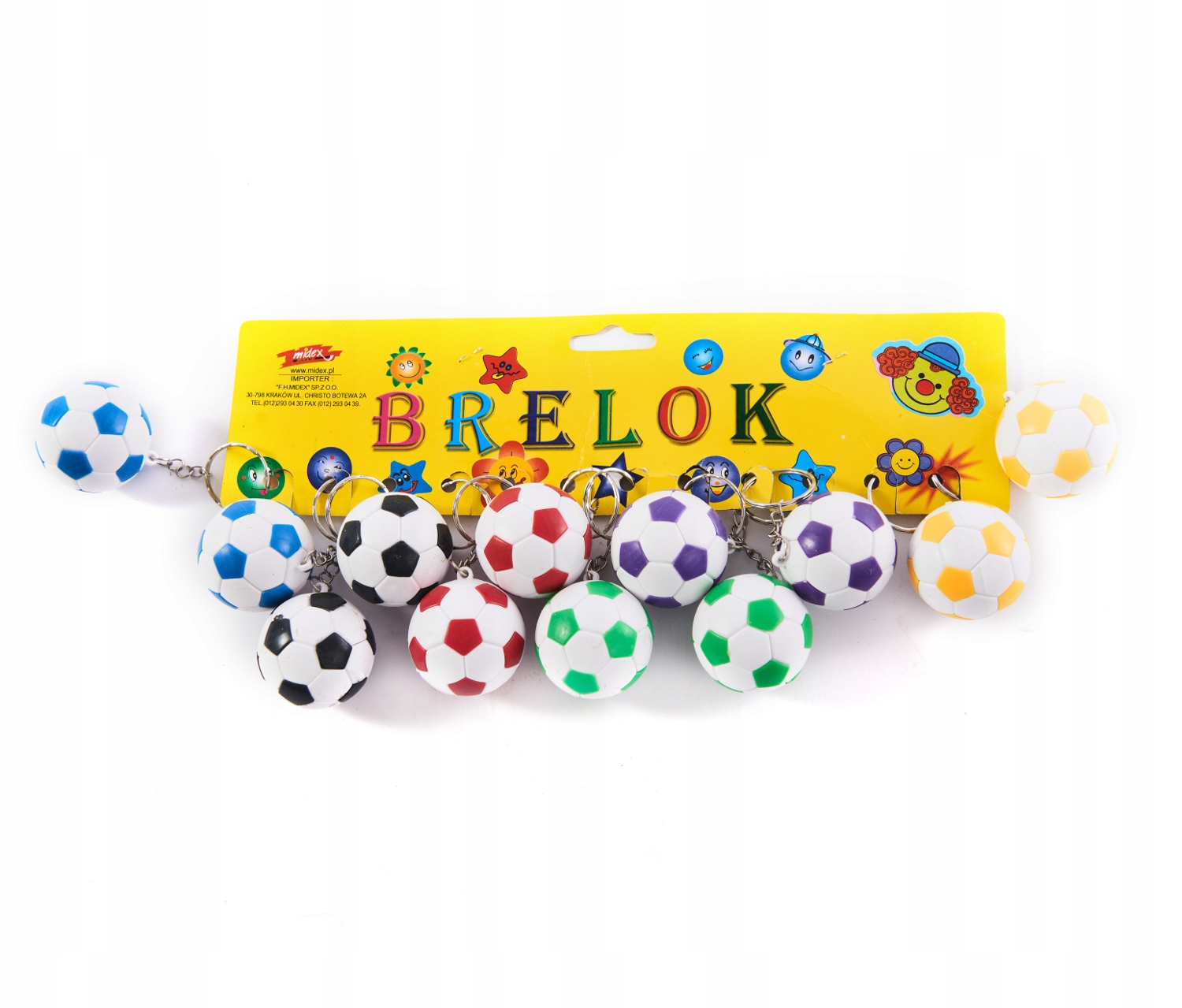 PIŁKA NOŻNA BRELOK ZAWIESZKA DO KLUCZY 12SZT