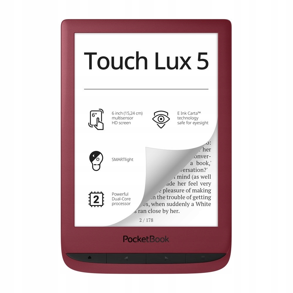 

Czytnik PocketBook 628 Touch Lux 5 8GB 6" czerwony