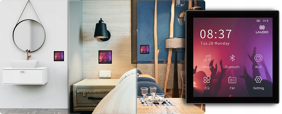 LAUDIO W20BT Odtwarzacz ścienny + 2 Głośniki JBL Kolor czarny