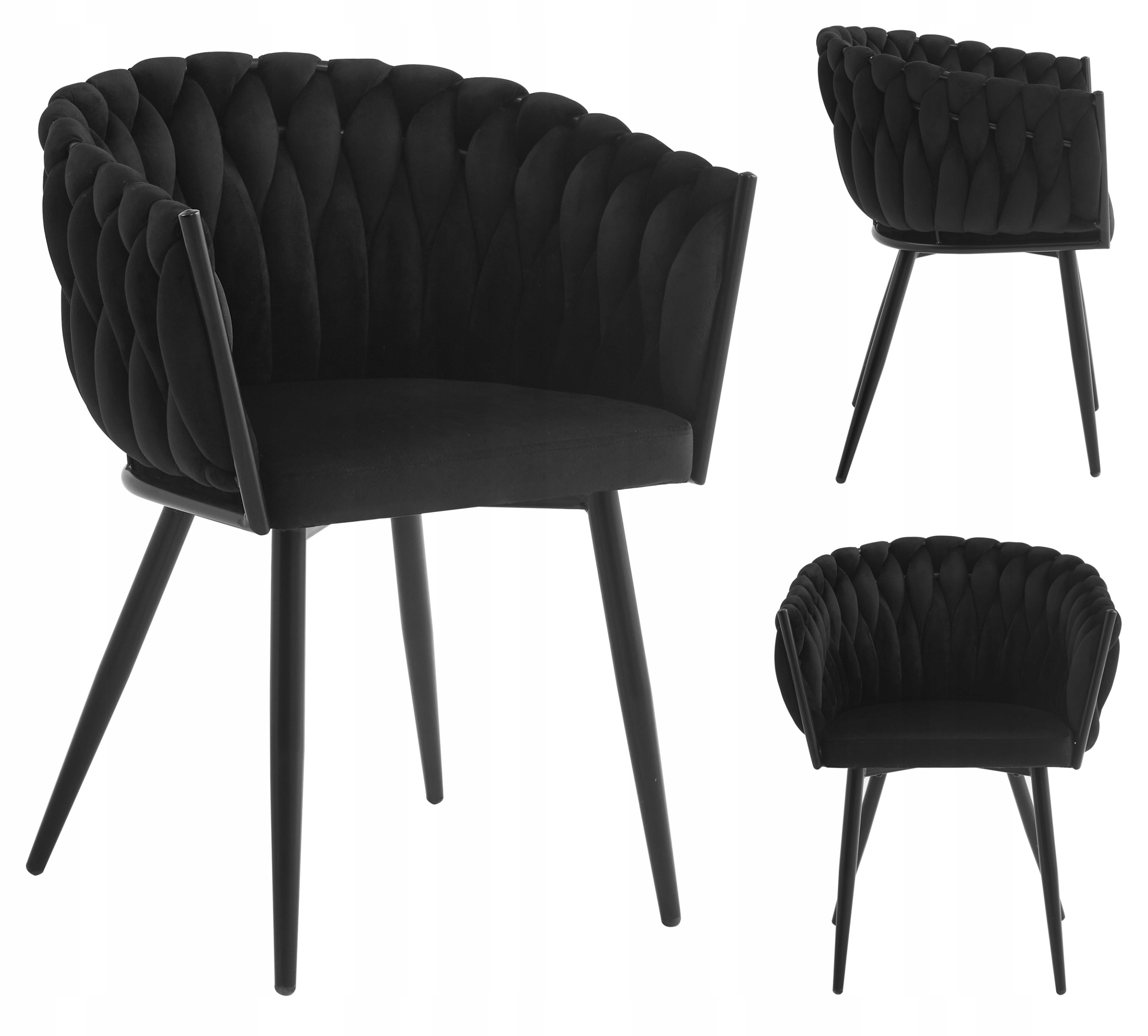 Krzesło Tapicerowane Aksamitne Nowoczesne Do Salonu Jadalni Pokoju Spiga