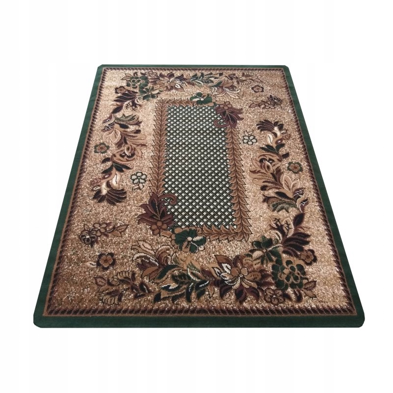 

Tani zielony- brązowy dywan Bcf kwiaty 180x250 cm