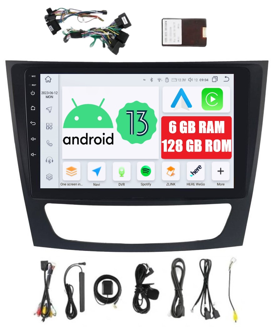 Rádio 2DIN Android Mercedes Cls W219 E W211 6/128 Gb Dsp Carplay Lte