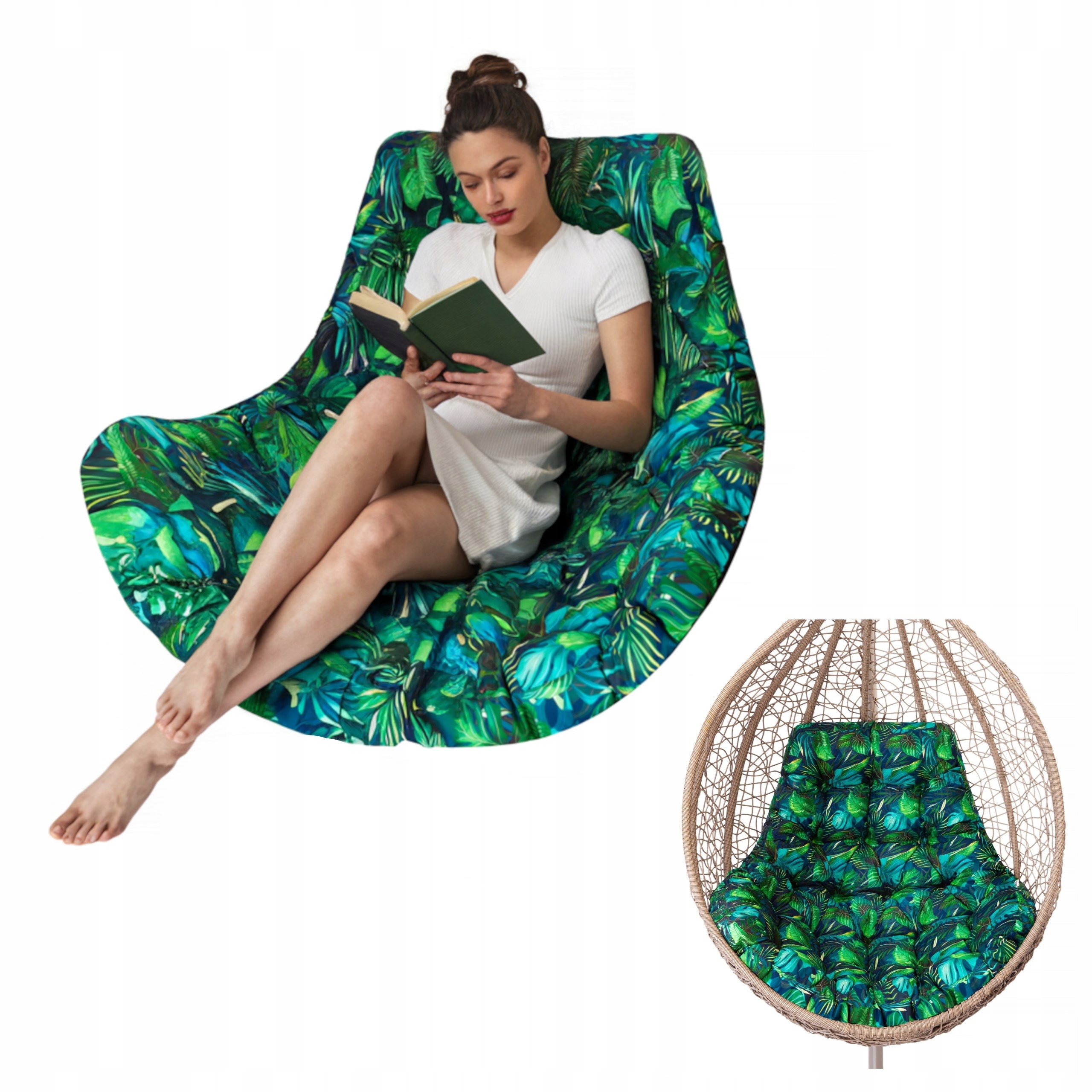 Vankúš na záhradnú hojdačku Vodotesný vankúš na kreslo Kokon 120 x 100 cm