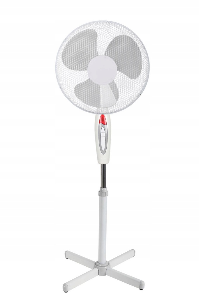 

Wiatrak Podłogowy Stojący 90W 40cm Biały Cichy