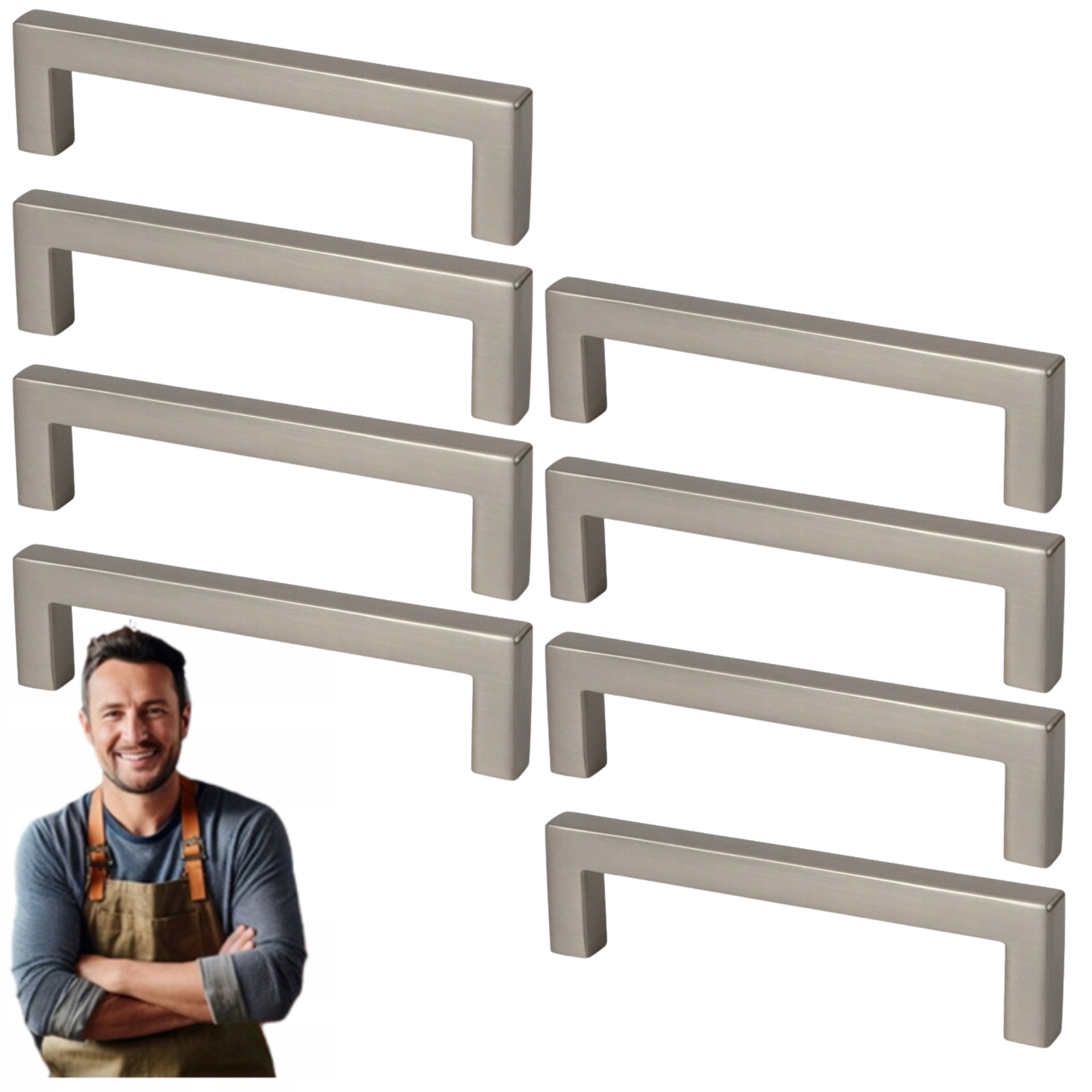 Nábytková Úchytka pro skříňku Apollo 96 mm Inox, Ocel, 8 ks kartáčovaných