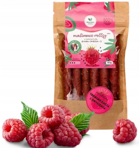 NATURALNIE ZDROWI PRZEKĄSKA ROLLSY MALINOWE Z NASIONAMI CHIA OMEGA-3 50g