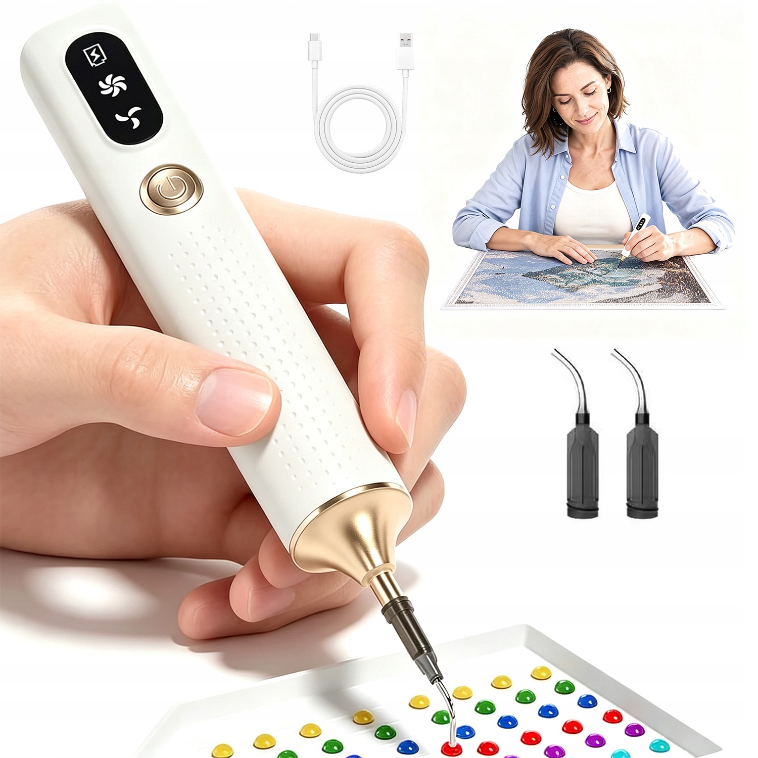 Diamantový Propiska Pro Malování Usb Náhradní Hlavice Elektrická Sada