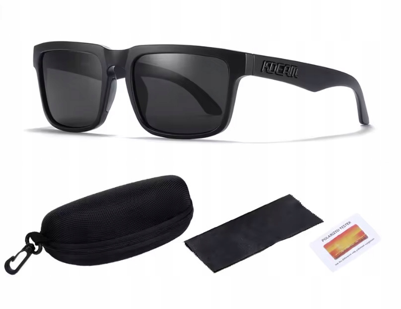 Okulary przeciwsłoneczne Kdeam C1 Black Polaryzacyjne Etui