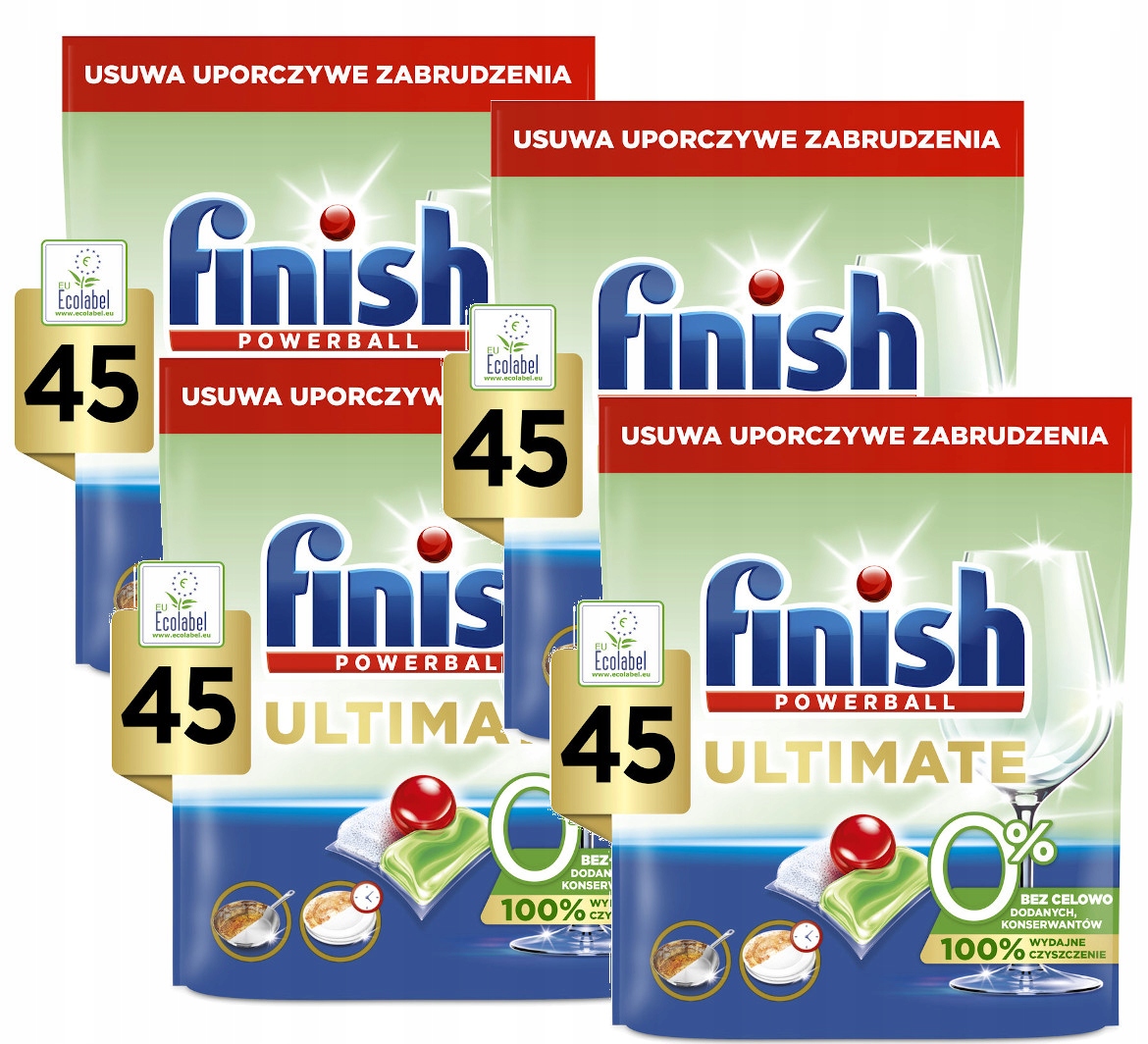 Levně Finish Kapsle do myčky nádobí Ultimate Powerball All in One Eco 0% 180 kusů