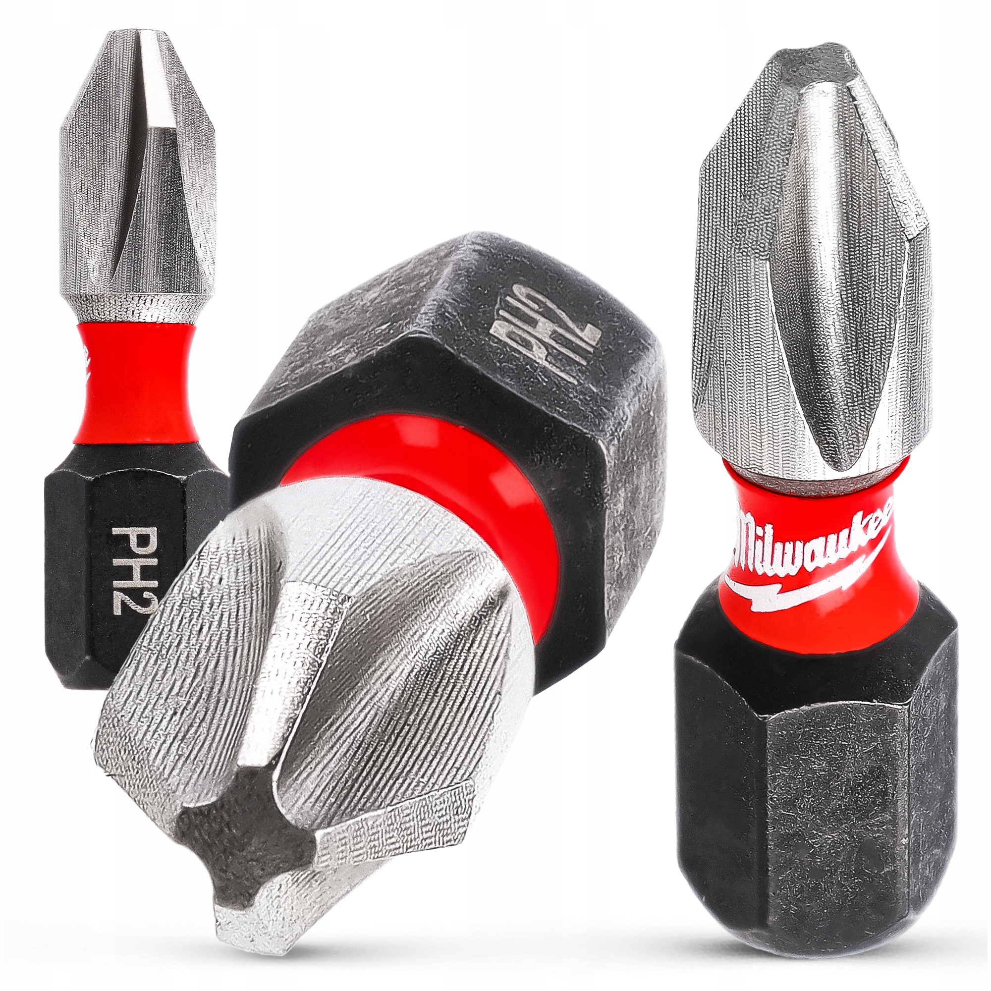 Bity Do Wkrętarki Milwaukee Udar PH2 25mm Końcówki Magnetyczne Bit Udarowy